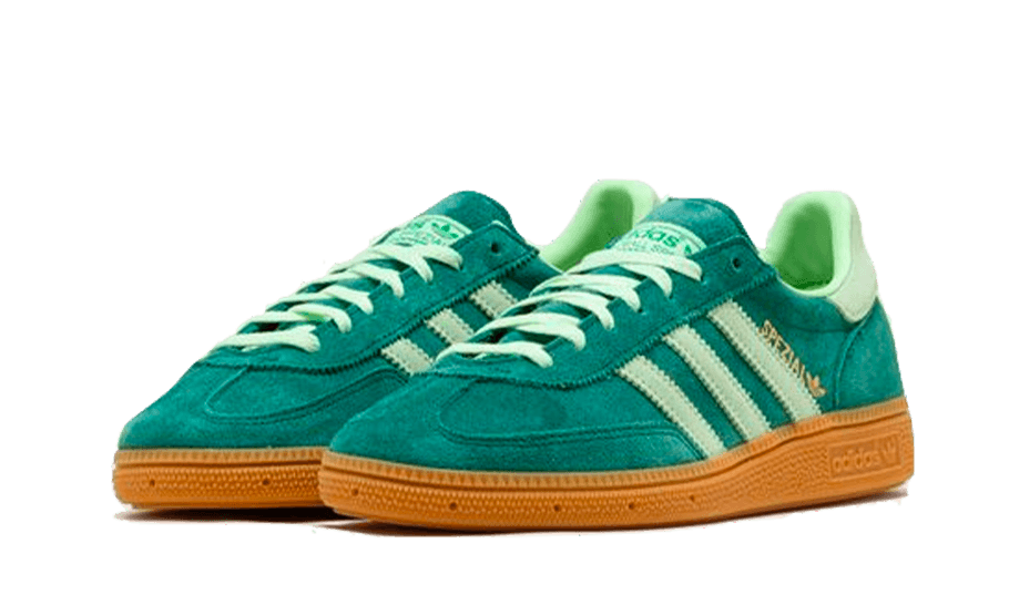 Parte da frente das sapatilhas Adidas Handball Spezial Collegiate Green Semi Green Spark
