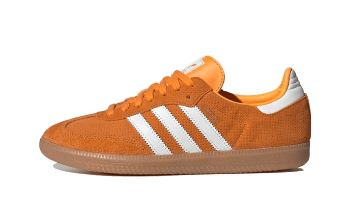 Lado esquerdo das sapatilhas Adidas Samba OG Rush Orange