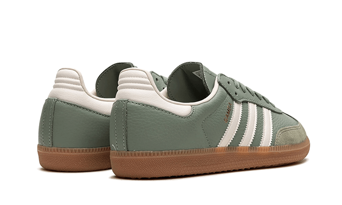 Parte de trás das sapatilhas Adidas Samba OG Silver Green