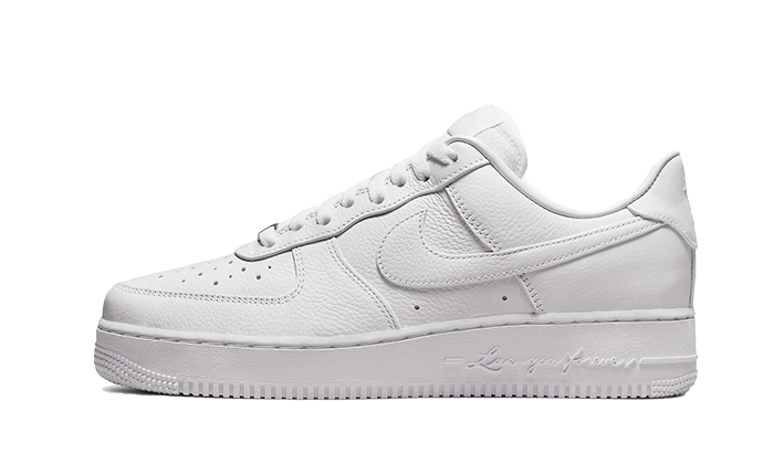 Lado esquerdo das sapatilhas Nike Air Force 1 Low NOCTA Drake Certified Lover Boy
