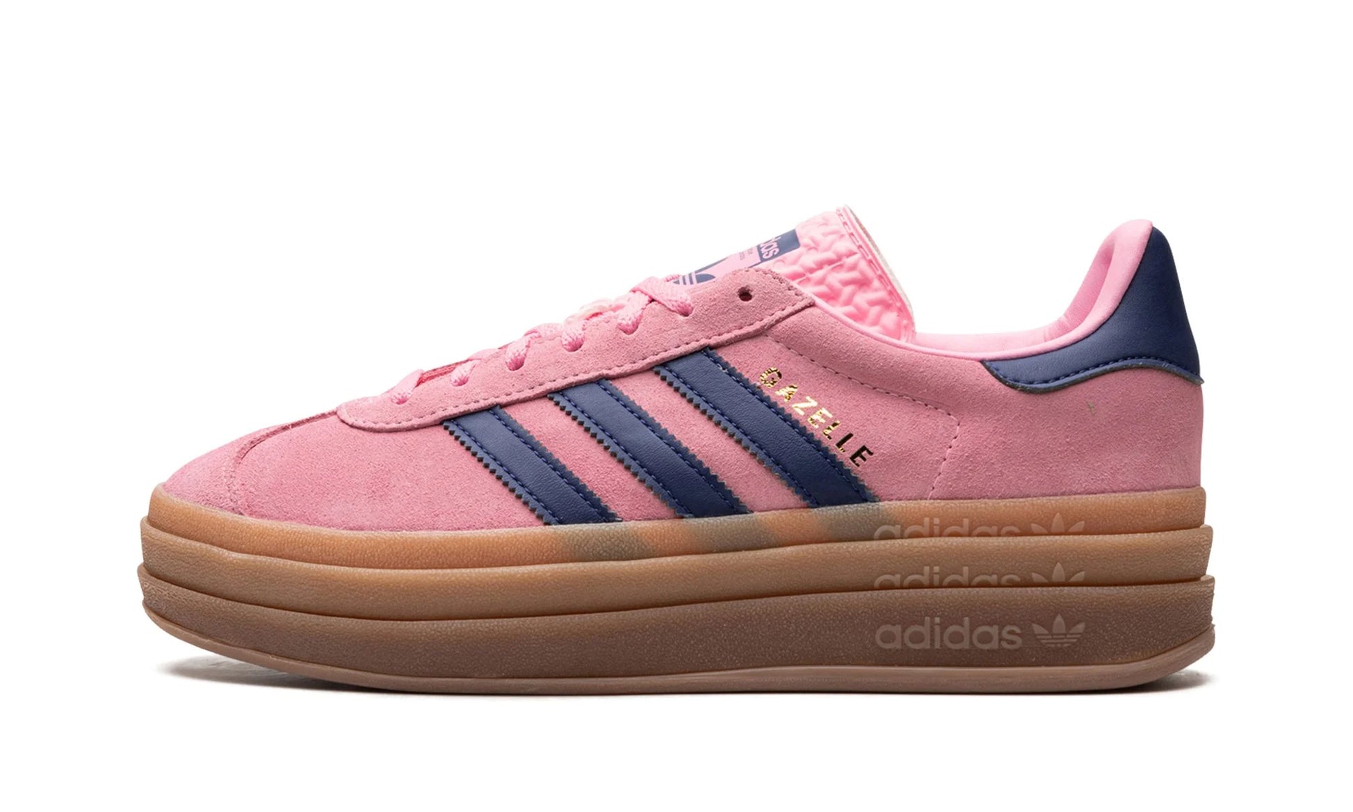 Lado esquerdo das sapatilhas Adidas Gazelle Bold Pink Glow