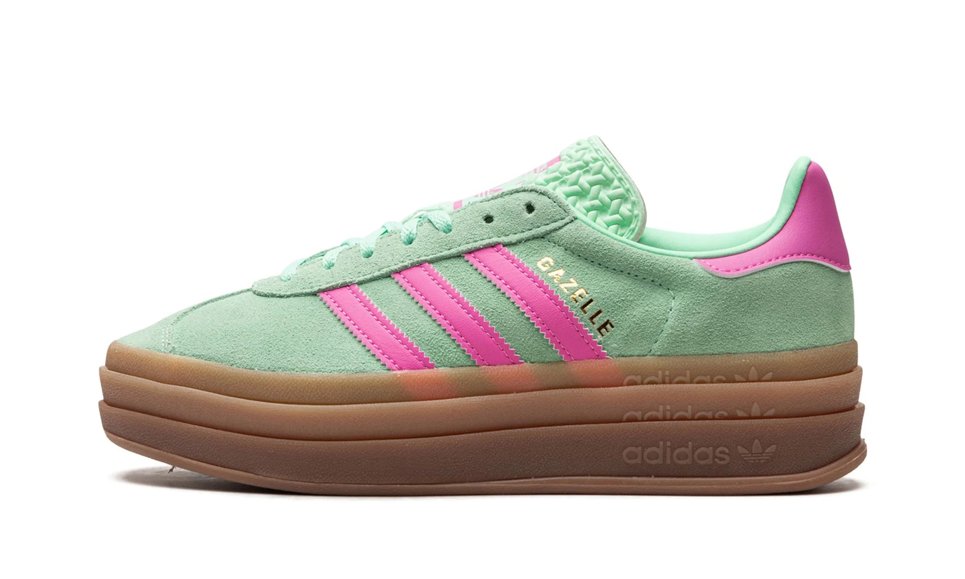 Lado esquerdo das sapatilhas Adidas Gazelle Bold Pulse Mint Pink