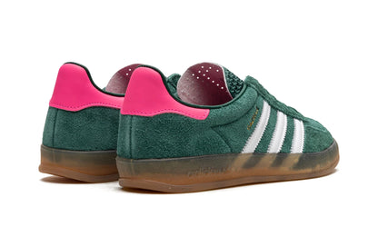 Parte de trás das sapatilhas Adidas Gazelle Indoor Collegiate Green Lucid Pink