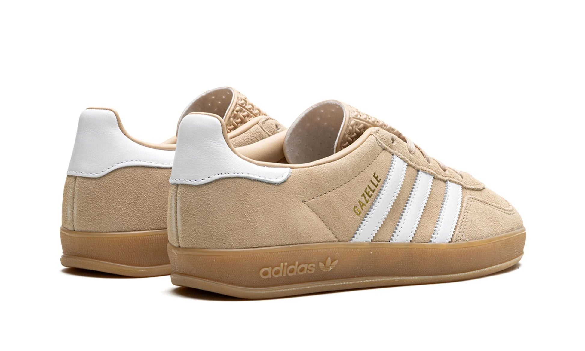 Parte de trás das sapatilhas Adidas Gazelle Indoor Magic Beige