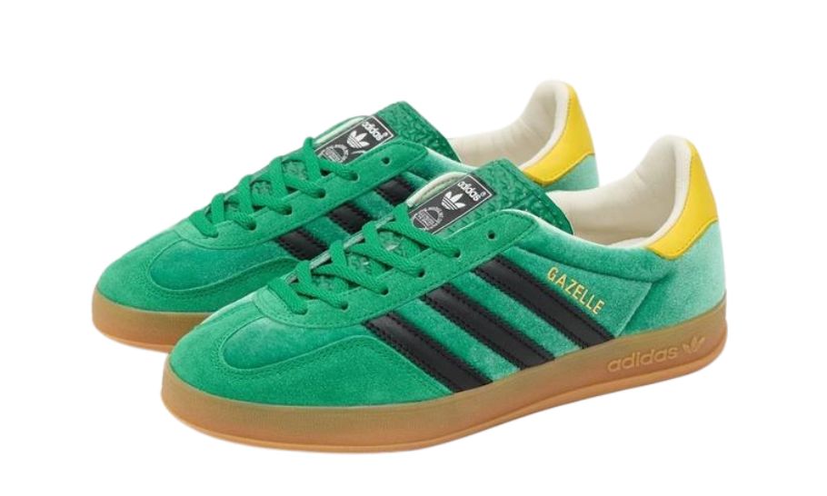 Parte da frente das sapatilhas Adidas Gazelle Indoor size? Exclusive Green Yellow