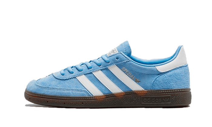 Lado esquerdo das sapatilhas Adidas Handball Spezial Light Blue