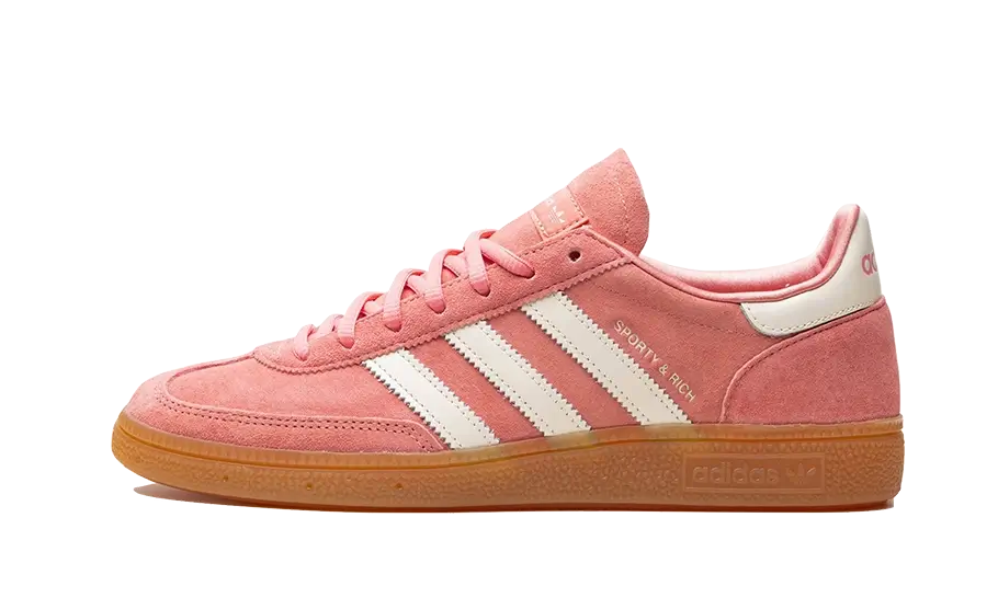 Lado esquerdo das sapatilhas Adidas Handball Spezial Sporty & Rich Pink