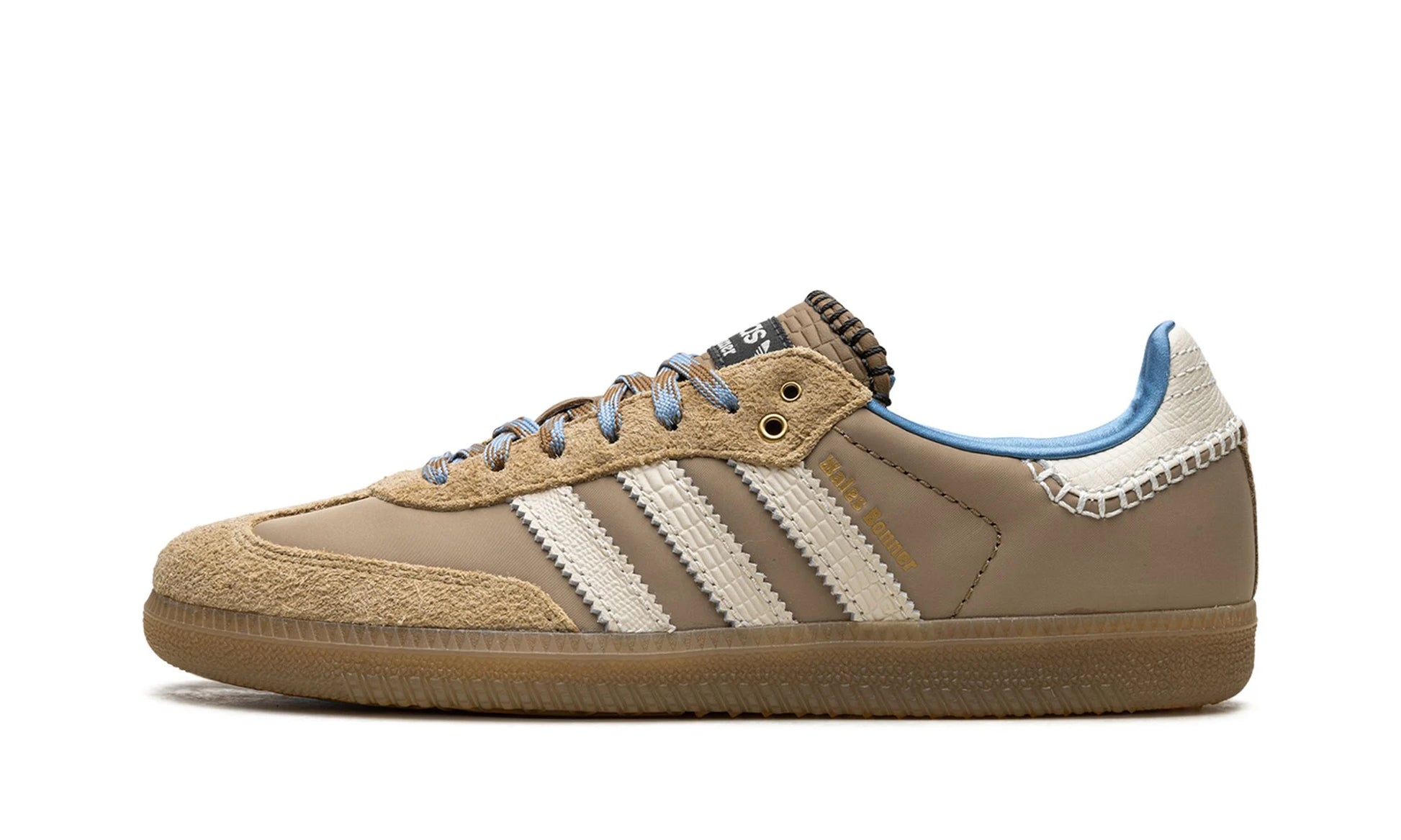 Lado esquerdo das sapatilhas Adidas Samba Nylon Wales Bonner Desert White