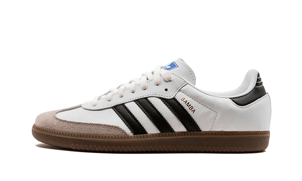 Lado esquerdo das sapatilhas Adidas Samba OG Cloud White