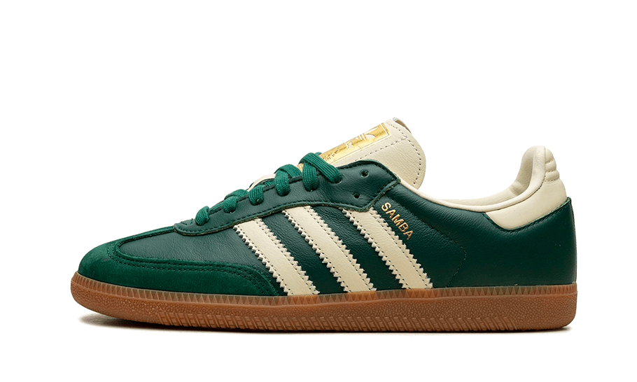 Lado esquerdo das sapatilhas Adidas Samba OG Collegiate Green