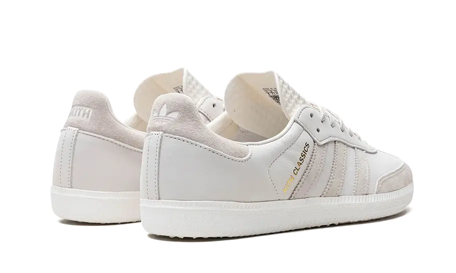 Parte de trás das sapatilhas Adidas Samba OG Kith Classics Cloud White