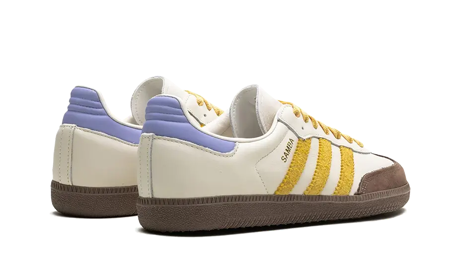 Parte de trás das sapatilhas Adidas Samba OG Off-White Violet Tone