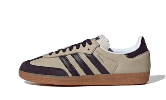 Lado esquerdo das sapatilhas Adidas Samba OG Putty Grey