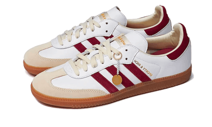 Parte da frente das sapatilhas Adidas Samba OG Sporty & Rich White Burgundy