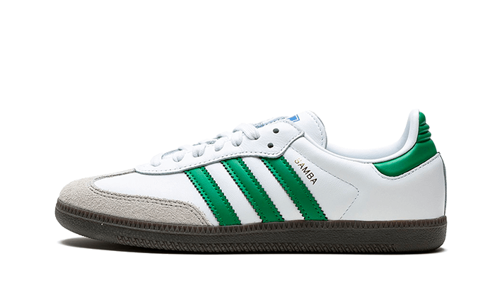 Lado esquerdo das sapatilhas Adidas Samba OG White Green