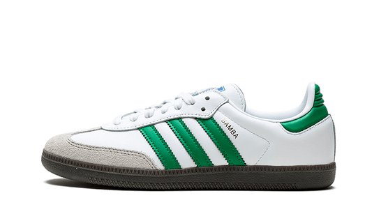 Lado esquerdo das sapatilhas Adidas Samba OG White Green