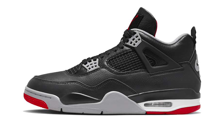 Lado esquerdo das sapatilhas Air Jordan 4 Retro Bred Reimagined