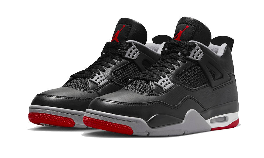 Parte da frente das sapatilhas Air Jordan 4 Retro Bred Reimagined