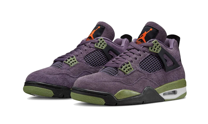 Parte da frente das sapatilhas Air Jordan 4 Retro Canyon Purple