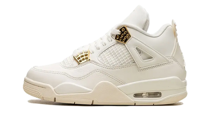 Lado esquerdo das sapatilhas Air Jordan 4 Retro Metallic Gold