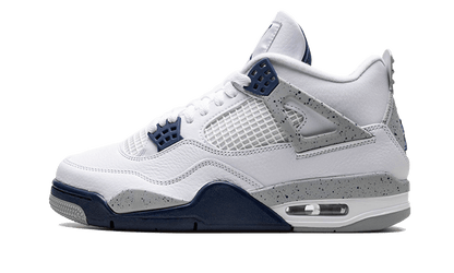 Lado esquerdo das sapatilhas Air Jordan 4 Retro Midnight Navy