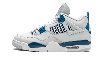 Lado esquerdo das sapatilhas Air Jordan 4 Retro Military Blue