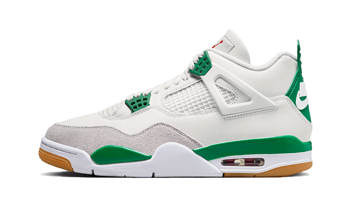 Lado esquerdo das sapatilhas Air Jordan 4 Retro SB Pine Green