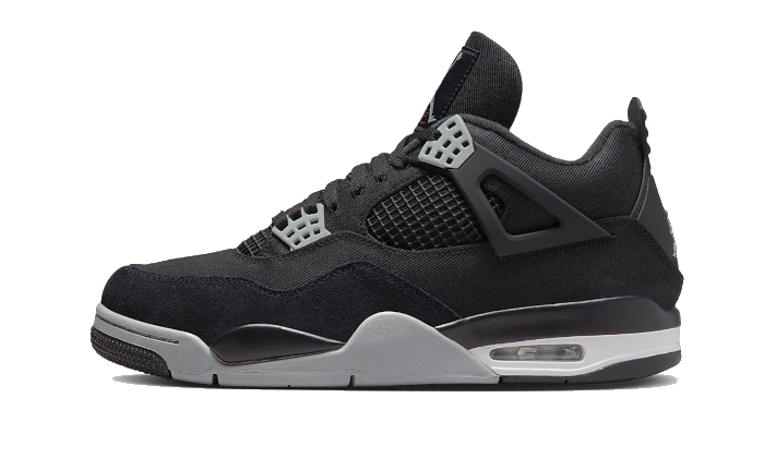 Lado esquerdo das sapatilhas Air Jordan 4 Retro SE Black Canvas