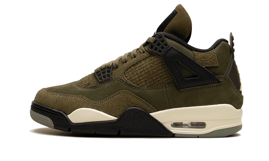 Lado esquerdo das sapatilhas Air Jordan 4 Retro SE Craft Medium Olive