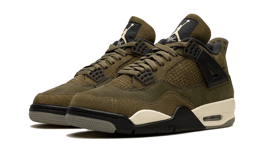 Parte da frente das sapatilhas Air Jordan 4 Retro SE Craft Medium Olive