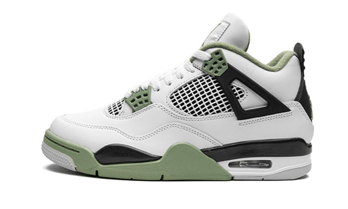 Lado esquerdo das sapatilhas Air Jordan 4 Retro Seafoam