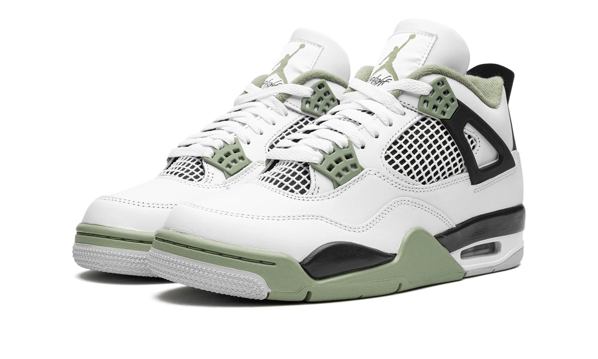 Parte da frente das sapatilhas Air Jordan 4 Retro Seafoam