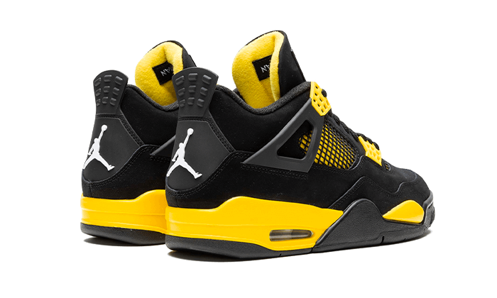 Parte de trás das sapatilhas Air Jordan 4 Retro Yellow Thunder