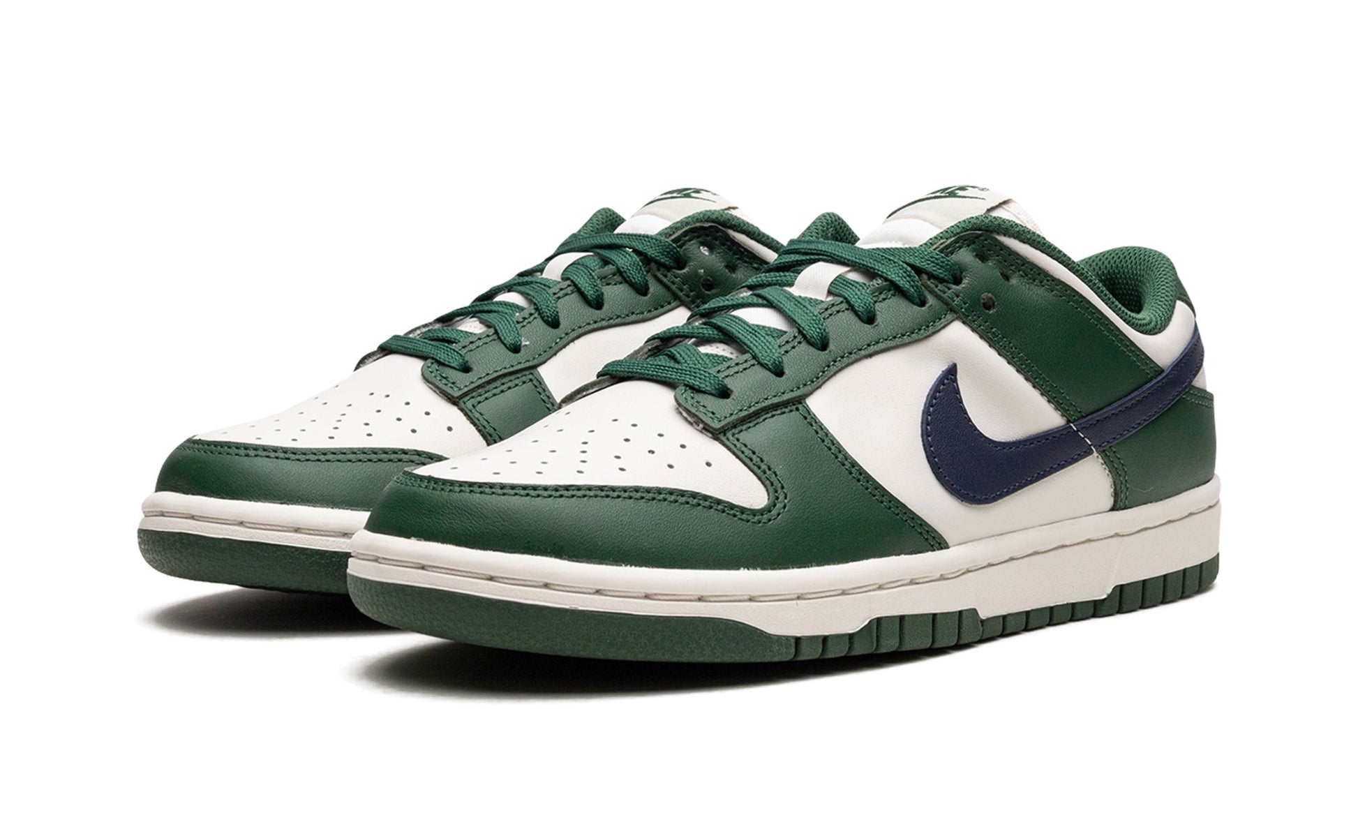 Parte da frente das sapatilhas Nike Dunk Low Gorge Green Midnight Navy