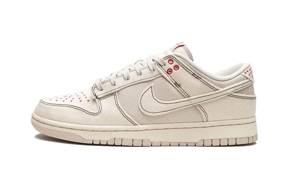 Lado esquerdo das sapatilhas Nike Dunk Low Sashiko Light Orewood Brown