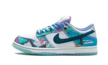 Lado esquerdo das sapatilhas Nike SB Dunk Low Futura Laboratories Bleached Aqua