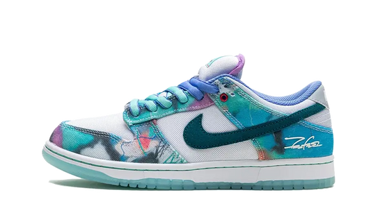 Lado esquerdo das sapatilhas Nike SB Dunk Low Futura Laboratories Bleached Aqua